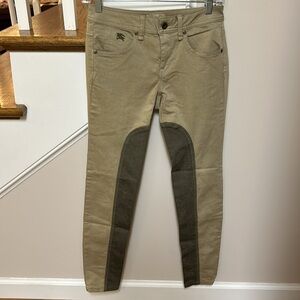 Burberry Tan and Olive Skinny Pants